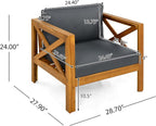 Merax Outdoor 4-Piece Acacia Wood Conversation Set - Image 5