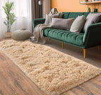 Pionblank Fluffy Runner Rugs for Bedroom 2x6, Camel | Modern Shaggy Area Rug - Image 4