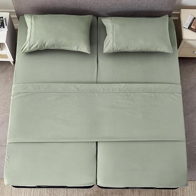 Kingnex Split Queen Sheets for Adjustable Bed Soft 1800 Microfiber 5 Pieces - Image 3