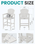 SERWALL Tall Adirondack Chairs Set of 2 - Image 2