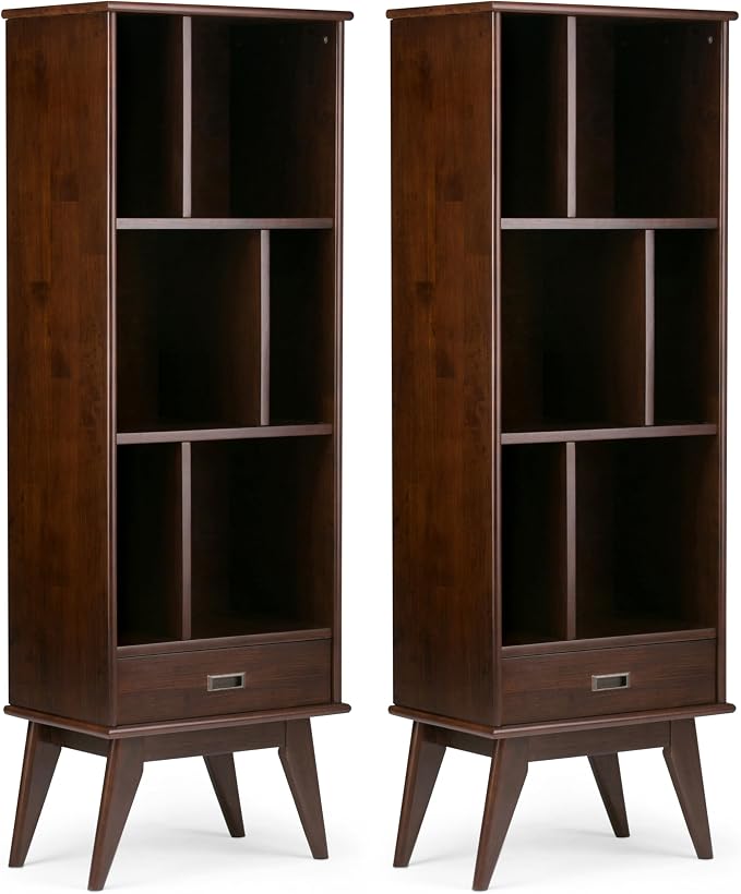 SIMPLIHOME Draper 22 inch Mid-Century Modern 6 Cubbie Bookcase by SimpliHome