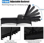 COSTWAY PE Rattan Chaise Lounge Chair, 6 Gear Adjustable Recliner - Image 4