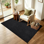 3x5 Black Solid Area Rug Washable Non-Slip Soft Thin - Image 3