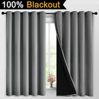 Yakamok Grey Blackout Curtains 63 Inches Long - Image 2