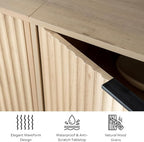 EYYTHUNG Fluted Storage Cabinet Set of 3, Sideboard Buffet Cabinet Modern - Image 8