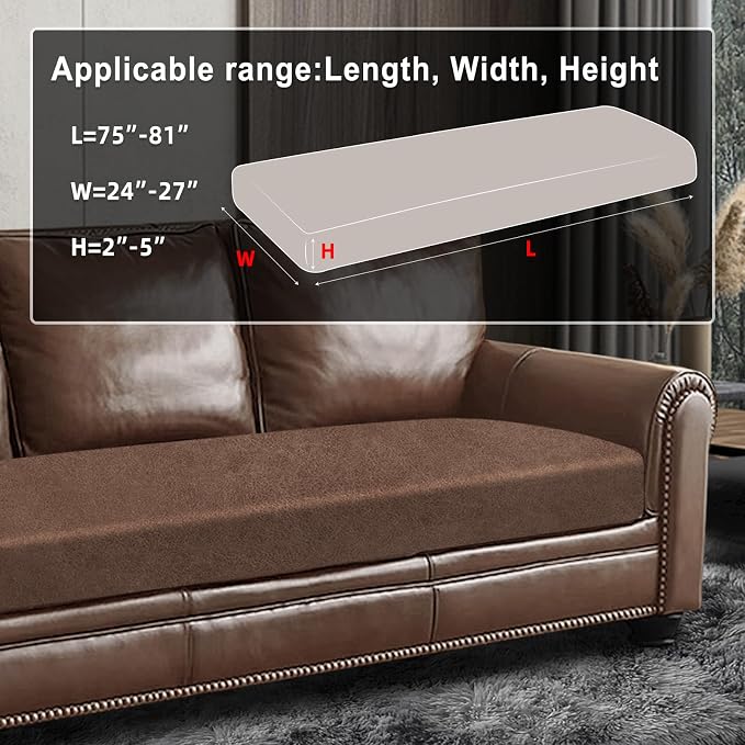 ANARACHON Leather Look Couch Cushion Covers Sofa Seat Slipcovers Sets Couches - Image 3