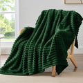 BEDELITE Striped Fleece Throw Blanket, Forest Green, Soft Cozy, Lightweight Warm by BEDELITE