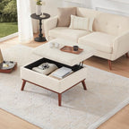 Tbfit 65" W Loveseat Sofa with Ottoman Coffee Table, Mid Century Modern Love - Image 4