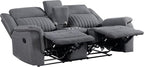 Lexicon Manual Double Reclining Loveseat, Polished Microfiber Manual Wall - Image 8