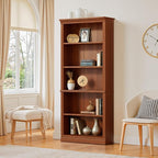 Furniwell Bookcase Bookshelves, 5-Shelf Tall Bookcase 71" Wood Open Display - Image 4