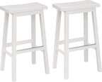 Amazon Basics Solid Wood Saddle-Seat Counter Height Bar Stools by AmazonBasics