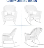 Jeco 3 Piece Rocker Wicker Chair Set - Image 8