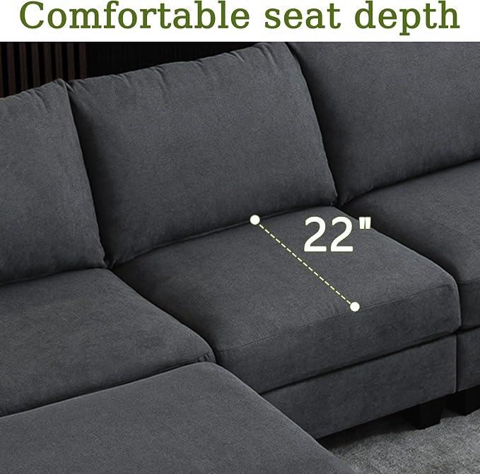 150.4" Large Sectional Couches for Living Room, 8 Seater L Shaped Modular - Image 7