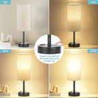 Fenmzee Beige Touch Table Lamp for Bedroom - Image 2