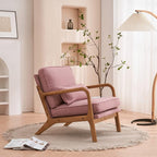 Bonnlo Pink Accent Chairs Set of 2, Upholstered Mid Century Modern Lounge - Image 8