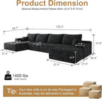 AUGOP 136" Sectional Couches for Living Room Modern Modular Sofa - Image 2