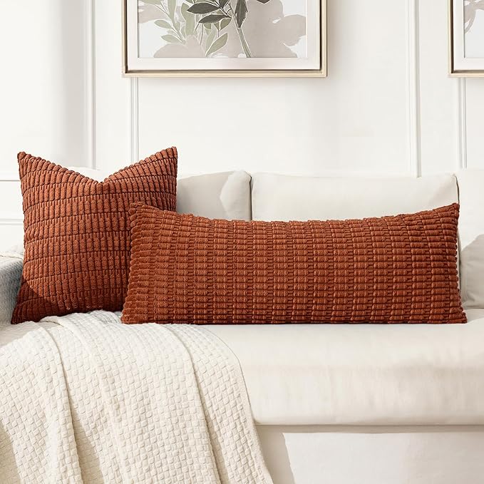 MIULEE Fall Lumbar Corduroy Throw Pillow Cover - Image 3