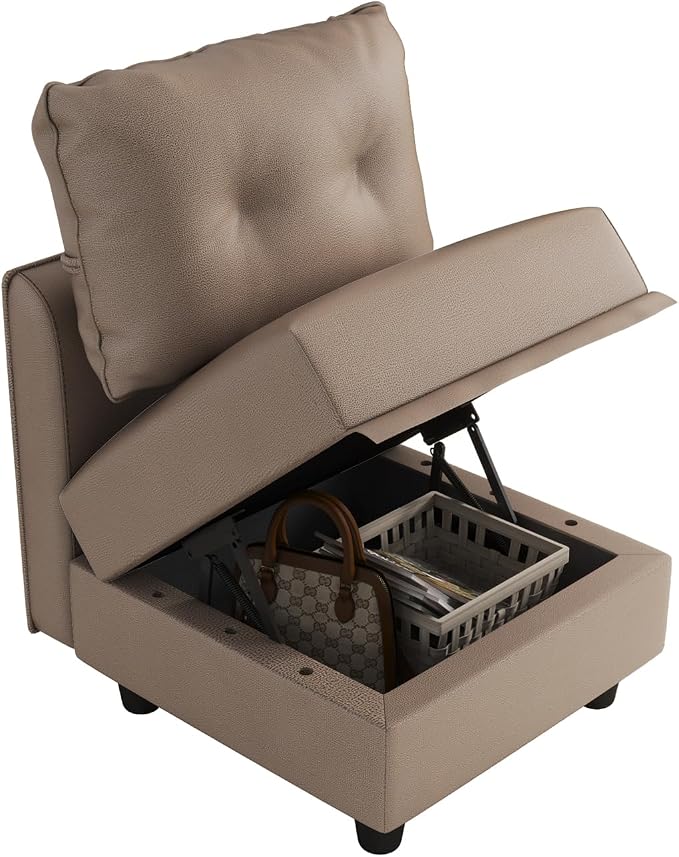 LLappuil Modular Sectional Sofa Middle Module Storage Seat - Image 4
