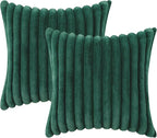 decorUhome Fall Faux Fur Throw Pillow Covers 26x26 Set of 2 Christmas Green | - Image 9