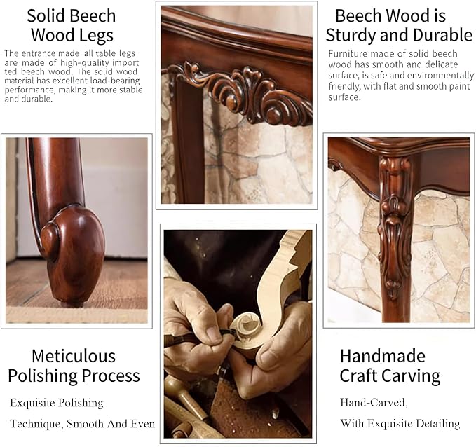 Traditional Carved Wood Console Table, Classic Entryway Table - Image 5