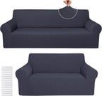 Peryiter 2 Pcs Sofa Covers Couch and Loveseat Covers Set Stretch Sofa Slipcover by Peryiter