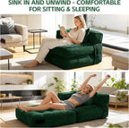 Folding Sofa Bed Chair with Armrests, Convertible Futon Couch Sleeper Chair - Image 5