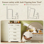 AODK Farmhouse Tall 6 Drawer Dresser - Image 7