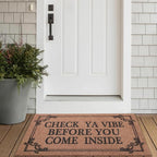 Front Door Indoor Outdoor Entrance Doormat Brown Rubber Welcome Door Mat Come - Image 5