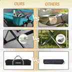 Reclining Camping Chair with Removable Footrest Lounge Chair with Headrest - Image 5