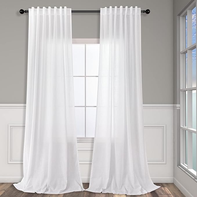 Pitalk 80 Inch Curtains for Living Room 2 Panel Set Back Tab Pocket Pleated - Image 2