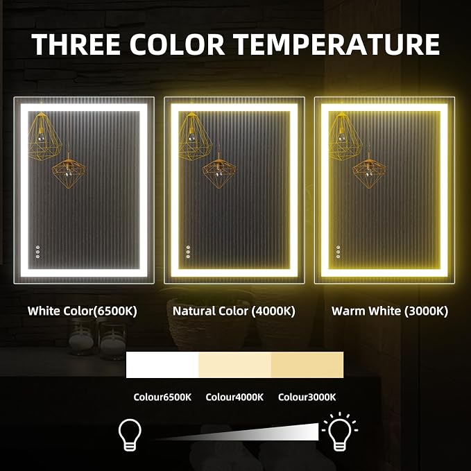 48" L x 36" W LED Bathroom Mirror - Image 3