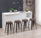 HAOBO Home 26" Backless Metal Counter Stool Height Barstools - Image 5