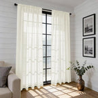 SpaceDresser Check Sheer Curtains 36 Inches Long - Image 4