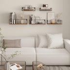 CRUGLA Floating Wall Shelves Set of 5, Wall Mounted Bathroom Shelves, Hanging - Image 7