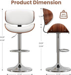YaFiti Bar Stools Set of 4, Modern Pu Leather Swivel Adjustable Bar Stool - Image 2