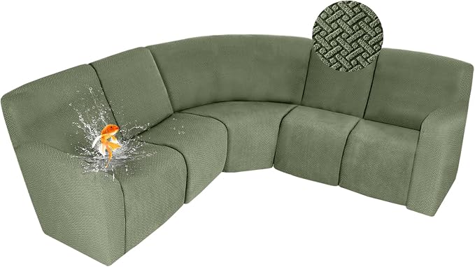 ALIECOM 100% Waterproof Recliner Sectional Couch Covers L Shape Stretch Corner by ALIECOM
