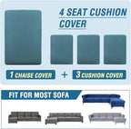 H.VERSAILTEX Sectional Couch Covers 4 Pieces Sofa Seat Cushion Covers L Shape - Image 8
