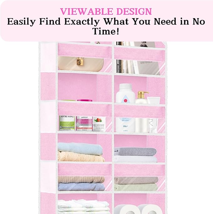 Over The Door Organizer 6 Tiers, Extra Large Behind Door Storage of 12 - Image 4