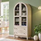 IFGET 71" Tall Arched Kitchen Pantry Cabinet, Wood Kitchens Storage Cabinets - Image 3