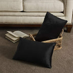 GIGIZAZA Black Velvet Pillow Covers 12x20 Decorative Pillows Pack of 2 | Lumbar - Image 6