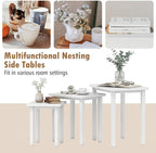 Giantex Nesting Tables Set of 3, Farmhouse Stacking Side Table - Image 6