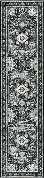 Yamaziot Washable Runner Rug, 2x8 Non-Slip Boho Vintage Hallway Kitchen Rug | - Image 2