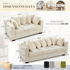 2 Piece Velvet Couch and Loveseat Sets, Mid Century Modern Couch - Image 2