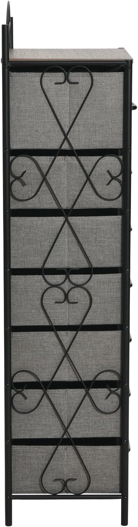 Household Essentials Ashwood & Iron Eight-Drawer Dresser Tower - Image 5