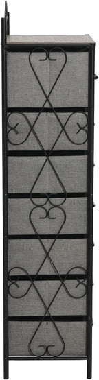 Household Essentials Ashwood & Iron Eight-Drawer Dresser Tower - Image 5