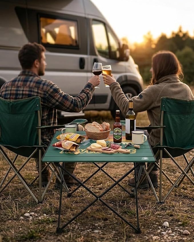 VILLEY Portable Camping Side Table, Ultralight Aluminum Folding Table - Image 2