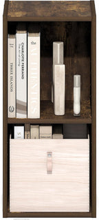 Furinno Fulda Book Shelf, 2-Tier Narrow Bookshelf, Bookcase - Image 5