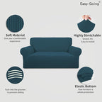 Easy-Going Stretch Loveseat Couch Covers Washable Deep Teal | 1-Piece Loveseat - Image 3
