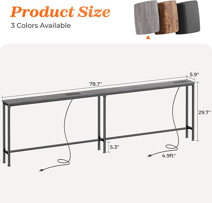 SUPERJARE 79 Inch Sofa Table - Image 3