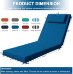 Outdoor Lounge Chair mat, 72 inches x 21 inches, Waterproof Chaise Lounge - Image 2